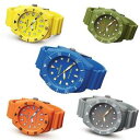 【送料無料】 腕時計 シリコーンオレンジメンズフープmens wristwatch hoops under water 2479m silicone coloured yellow blue orange(2)