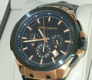 【送料無料】 腕時計 ビンスメンズクロノグラフローズゴールドトーンレザーストラップウォッチvince camuto vc1111nvrb mens chronograph rose gold tone leather strap watch