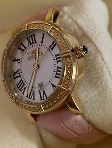 ̵ۡӻס磻ɥեɥĥԥ󥯥쥶åinvicta wildflower 13968 womens gold swiss quartz pink leather watch
