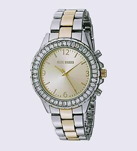 【送料無料】　腕時計　スティーブマッデンカジュアルウォッチカラートーンシルバーsteve madden womens quartz metal and alloy casual watch, color two tone silver