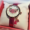 【送料無料】 腕時計 フォックスメタリックフシアローズゴールドウォッチbetsey johnon fox charm metallic fushia rose gold watch htf(2)
