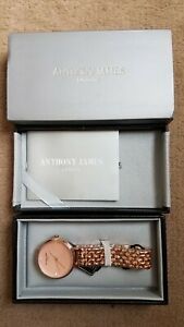 【送料無料】　腕時計　アンソニーデビッドソンジェームズレディースゴールドローズ anthony james ladies rose gold watch