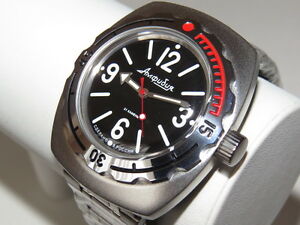 【送料無料】 腕時計 ヴォストークロシアマニュアルダイバーvostok amphibian russian military man watch auto diver 200 m amphibia 090913