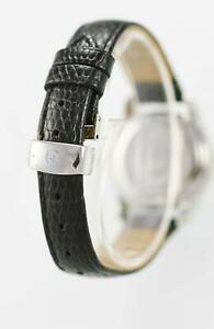 【送料無料】　腕時計　ウェンガーレディースステンレスホワイトスイスシルバーブラックレザーウォッチ