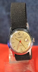 ̵ۡӻסӥơ쥢ɥĥruhla caltradear vintage rare c1969s date calendar german mens wristwatch