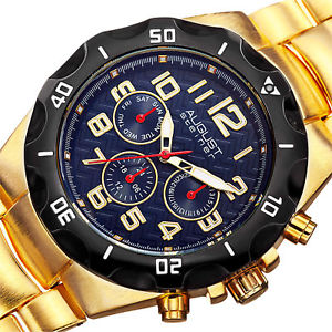 【送料無料】　腕時計　シュタイナーステンレススチールブレスレットmens august steiner as8161 quartz multifuntion stainless steel bracelet watch