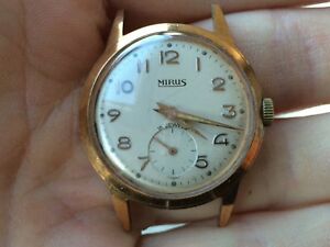 【送料無料】 腕時計 ビンテージメンズグランプリケースvintage mens dress mirus winding watch gp case