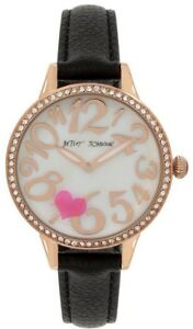 【送料無料】　腕時計　ジョンソンハートモチーフストラップウォッチbetsey johnson bj0065802bx rose goldtone heart motif strap watch