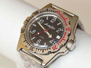 　腕時計　ヴォストークロシアマニュアルダイバーvostok amphibian russian military man watch auto diver 200 m amphibia 110909