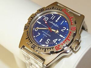 【送料無料】 腕時計 ヴォストークロシアマニュアルダイバーvostok amphibian russian military man watch auto diver 200 m amphibia 110648