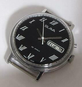 【送料無料】　腕時計　スラソソローマexport slava military soviet ussr wristwatch 26j dayamp;date 1980s roman numerals