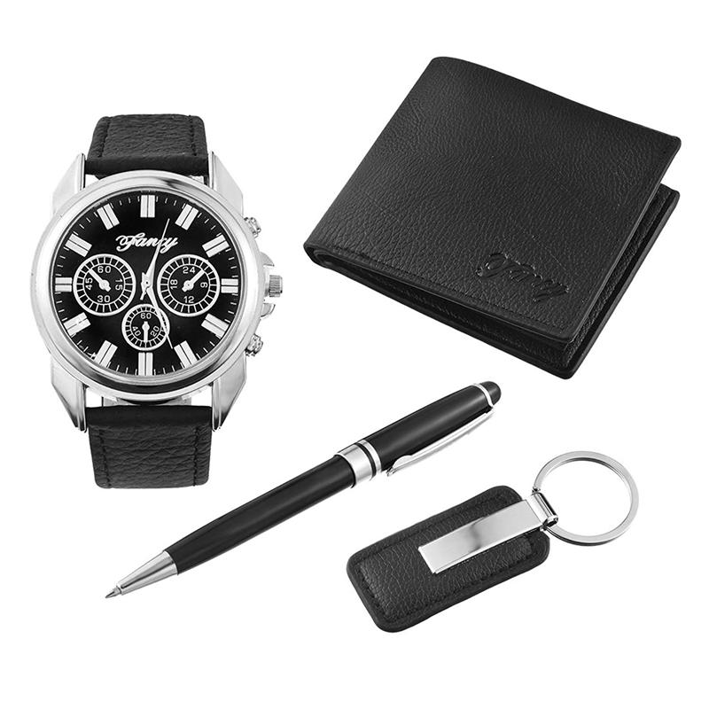 【送料無料】　腕時計　3xreloj de pulsera analogico de cuarzo de cueroパラjuek6g83xreloj de pulsera analgico de cuarzo de cuero artificial para hom