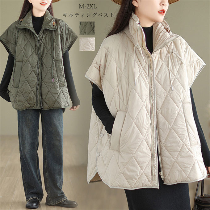 体型カバー 厚手 ロングコート 軽量 柔らかい 防風 無袖 防寒 レイヤード風 着回し シンプル カジュアル コート 通勤 レディース 秋冬用 暖かい ゆったりサイズ 大人