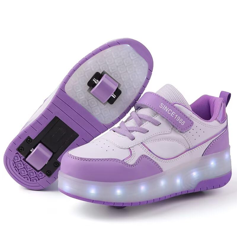 ローラーシューズ 2輪式 LED 子供 大人 しまえる ひかるくつ 光る靴 発光シューズ 前輪取り外し可能 後輪ワンボタン収納式 男の子 女の子 キッズ ジュニア ローラースケート ラクタブルスポーツシューズ ギフト クリスマスプレゼント