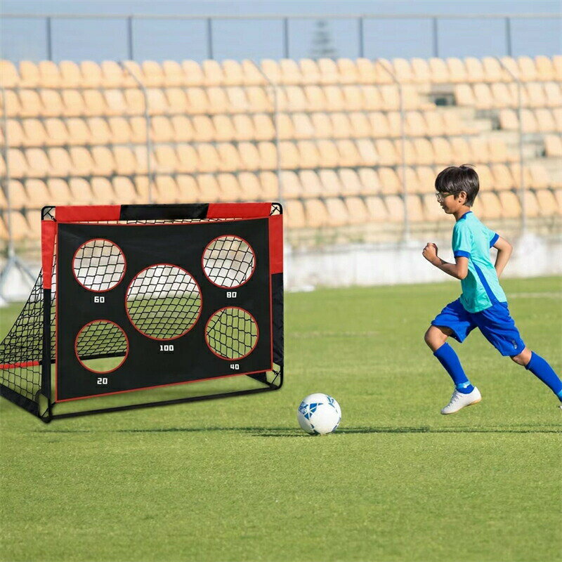 サッカーゴール ネット サッカー 練習 道具 子供 庭 携帯式 着脱式 2in1 トレーニング ネット サッカーゴール フットサルゴール 庭 屋外 室内 収納ケース付き 軽量 クリスマス プレゼント 420Dオックスフォード生地