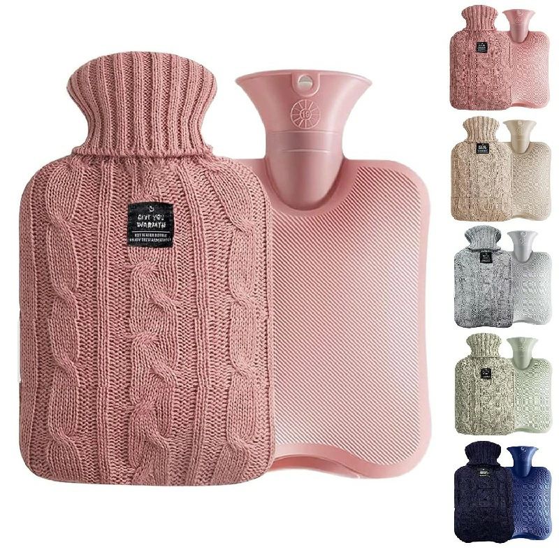 2.0L 保温 やわらか 生理期 大容量 ニットカバー付き 注水式 冷え対策 足 シリコン風 秋冬用 あったか PVC 湯たんぽ 腰 肩