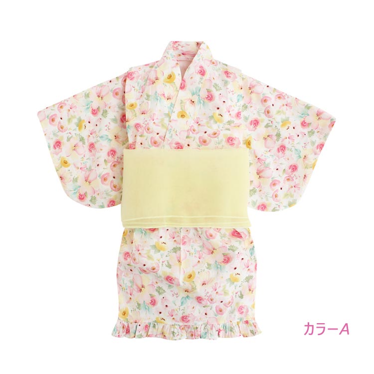 3点セット ゆかた 夏祭り 着物 女の子 上下セット 夏休み 花火大会 キッズ 袴風 袴...
