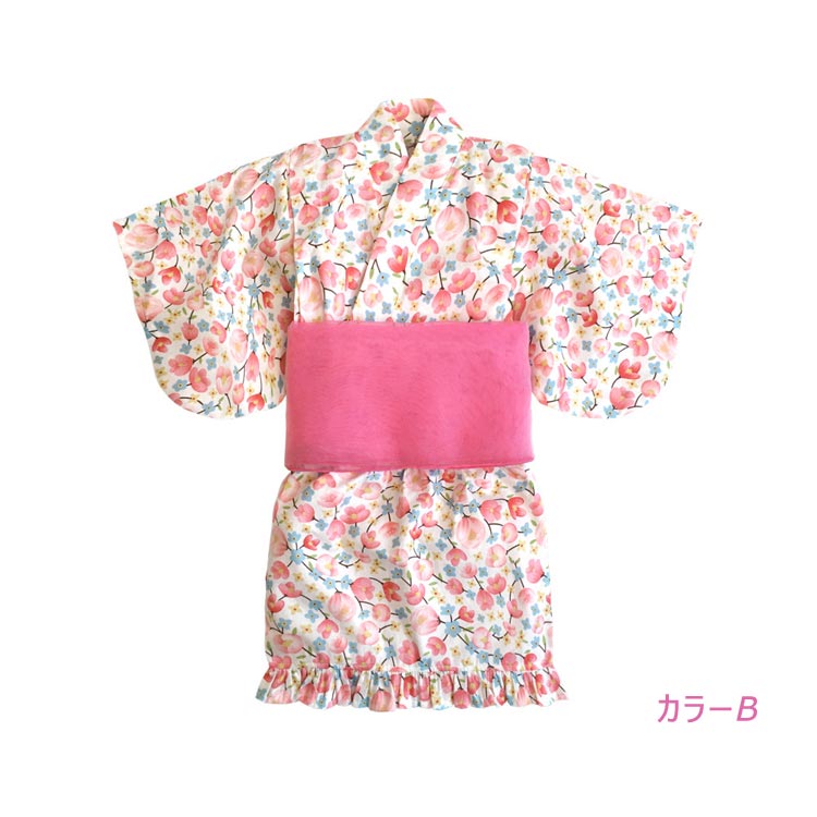 3点セット ゆかた 夏祭り 着物 女の子 上下セット 夏休み 花火大会 キッズ 袴風 袴...