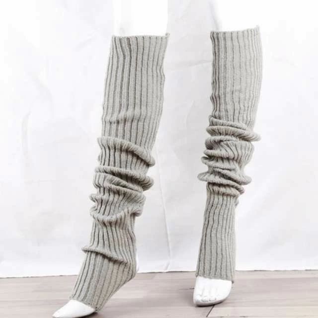 暖かい ヒール ルーズソックス ソックス バレエ レッグウォーマー 靴下 厚手 ヨガ レッスン 穴あき 春 リブ編み ダンス 踵穴あき フットカバー 長め レディース 練習 社交ダンス 新体操 レッグウォーマー ロング スポーツ 秋冬 長80cm バレエ
