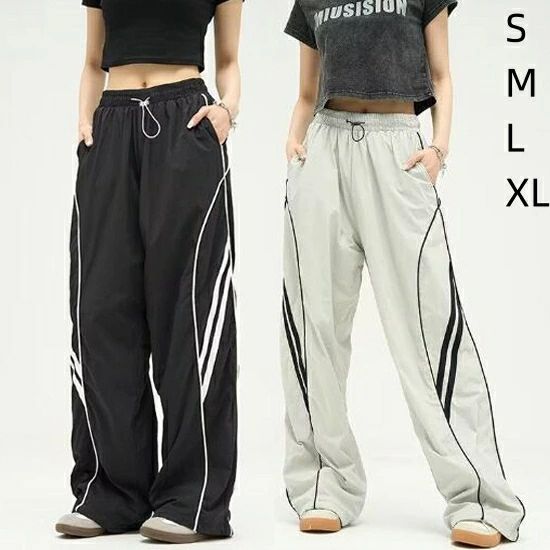 大きいサイズ ボトムス 太い ヒップホップ HIPHOP ワイド ダンス 太め 衣装 ポケット レディース ビッグ パンツ ガールズ ジャージ ハイウエスト ゆったり ズボン 奇抜 メンズ 個性的 スウェット ロング