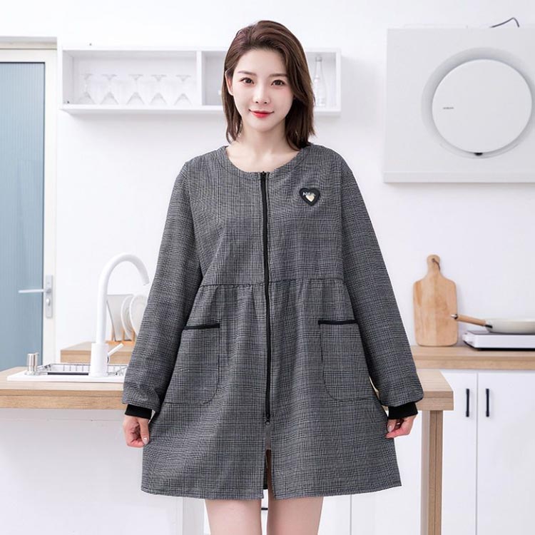 割烹着 可愛い BBQ 料理 レディース かっぽうぎ 汚れ防止 ポケット付き 大人用 前開き ギフト カフェ 袖付きエプロン ガーデニング エプロン 料理教室 長袖 料理 掃除 おしゃれ 通気性 可愛い 柔らかい かっぽう着 ファスナー仕様 おしゃれ チェック柄