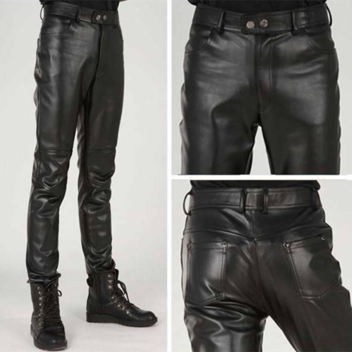 樂天商城 - バイカーパンツ メンズパンツ 冬服 革ズボン ロングパンツ レザーパンツ ライダースパンツ バイクパンツ フェイクレザーパンツ 秋 春