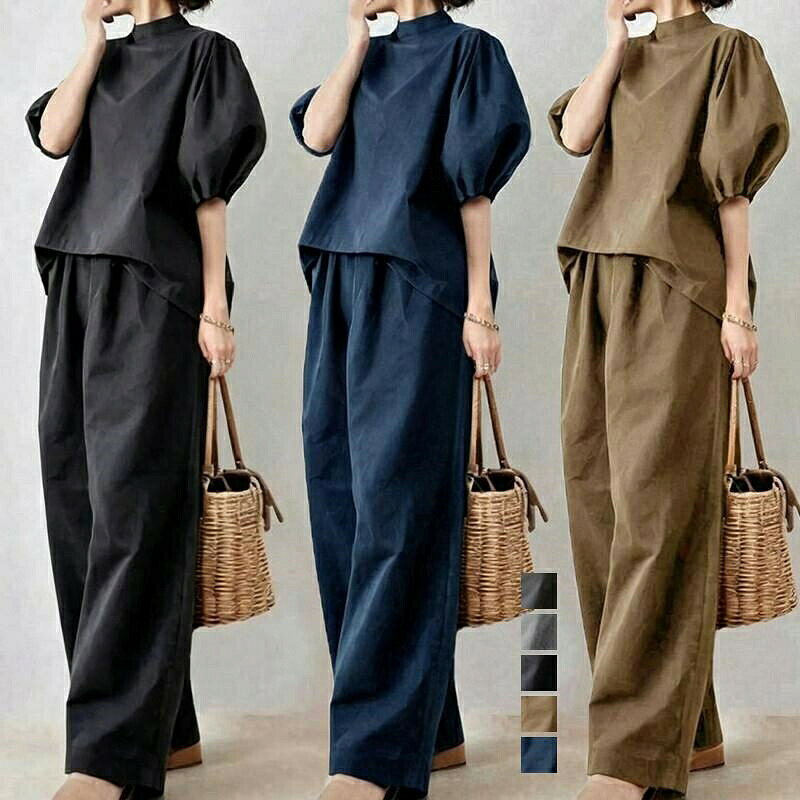 セットアップ レディース 夏服 トップ スーツ セットアップ ワンピーススーツ 超目玉商品 ブラック ダークグレー キャメル ライトグレー ネイビー S M L