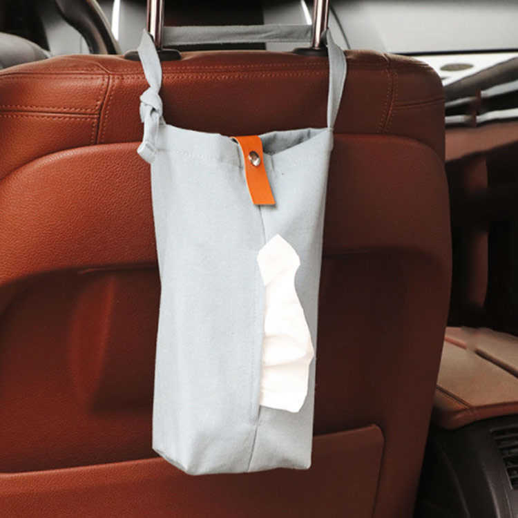 ティッシュボックス 北欧 ティッシュケース 車用品 実用的 リネン 車用ティッシュケース 高級感 プレゼント 吊り下げ式 おしゃれ ティッシュカバー キャンバス 壁掛け 収納 無地 [2]