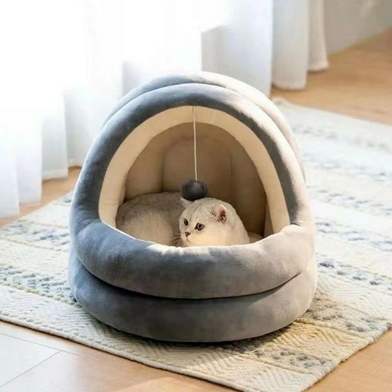 かまくら型 イヌ おしゃれ 寝床 寝具 猫ベッド ボール付き ねこ ペットベッド ペッ...