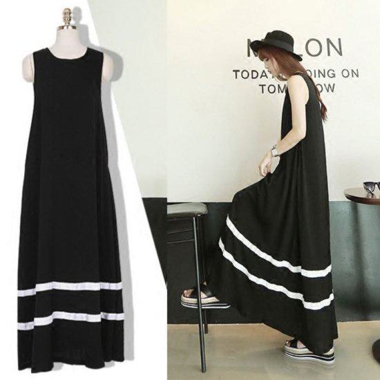 樂天商城 - ラウンドネック 体型カバー ワンピ ゆったり ワンピ sale 春服 大きいサイズ ワンピース レディース 夏 ワンピース ワンピ ノースリーブ ロング丈 春 夏服 ワンピース マキシ丈 新作 韓国