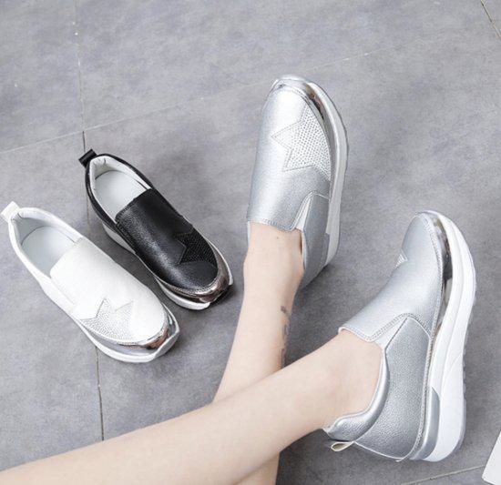 厚底スニーカー スリッポン ビジュー おしゃれ シューズ 厚底靴 歩きやすい 白 靴 厚底 ラインストーン..