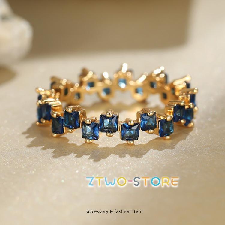 エタニティリング パープル プレゼント クリア 50代 40代 レディース ブルー 指輪 通販 ジルコニア 18KGP 不規則 30代 ゴールド