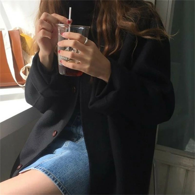 チェスターコート ジャケット レディース ショートコート ラシャコート ショート丈 トップス チェスター トレンチコート オーバーコート トレンチ ラシャ 上着 長袖 無地 折り襟 秋冬 ゆったり 体型カパー カジュアル 冬 S/M/L/XL hokutostore-10126296 hokutostore サンプル画像3