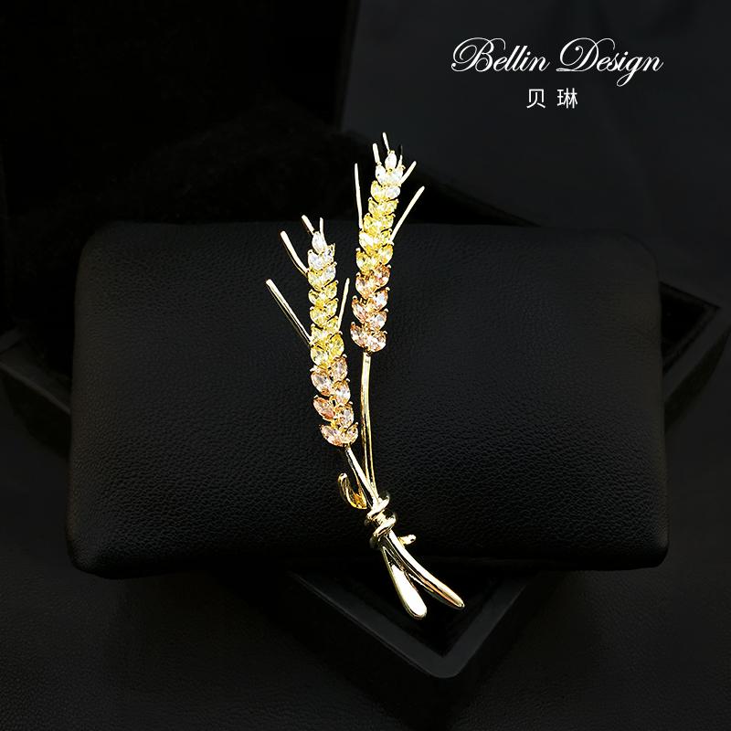 雰囲気 ハイエンド ピン 小麦 スーツ レディース ブローチ ジュエリー 固定 象嵌 アクセサリー 耳 衣服..