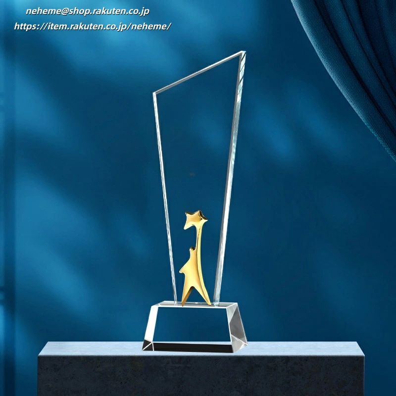 クリスタル 盾 感謝状 オーダーメイド 記念品 退職 社内表彰品 人気 最短1週間で制作 表彰 表彰状 オリ..