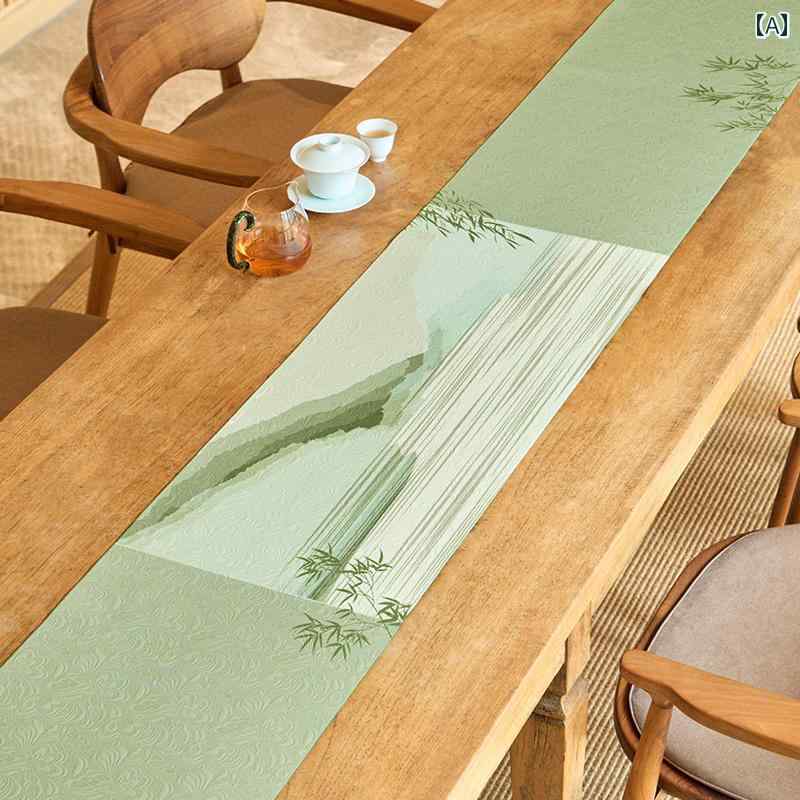 高級感 緑 禅 竹 おしゃれ テーブルマット テーブルランナー ロング センタークロス ティーテーブルク..