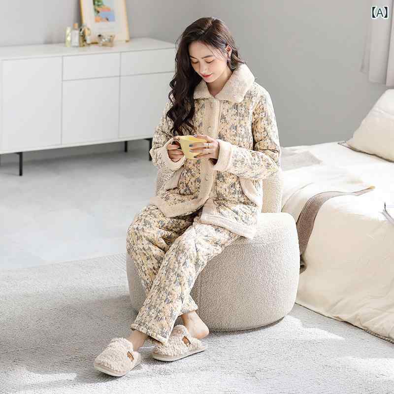 外出OK 長袖 中綿入り パジャマ 保温 レディース テーラード 防寒 フランネル 部屋着 ワンマイルウェア 冬 極厚 綿100% セットアップ コットン 伸縮性 あったか 高級感 ルームウェア 三層構造 長ズボン