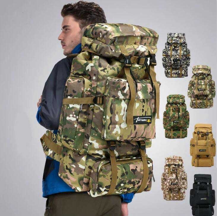 登山用リュック 防水 リュックサック 大容量 男女兼用 大きめ 旅行 70L 防災 リュック 遠足 キャンプ 迷彩 アウトドア リュックサック