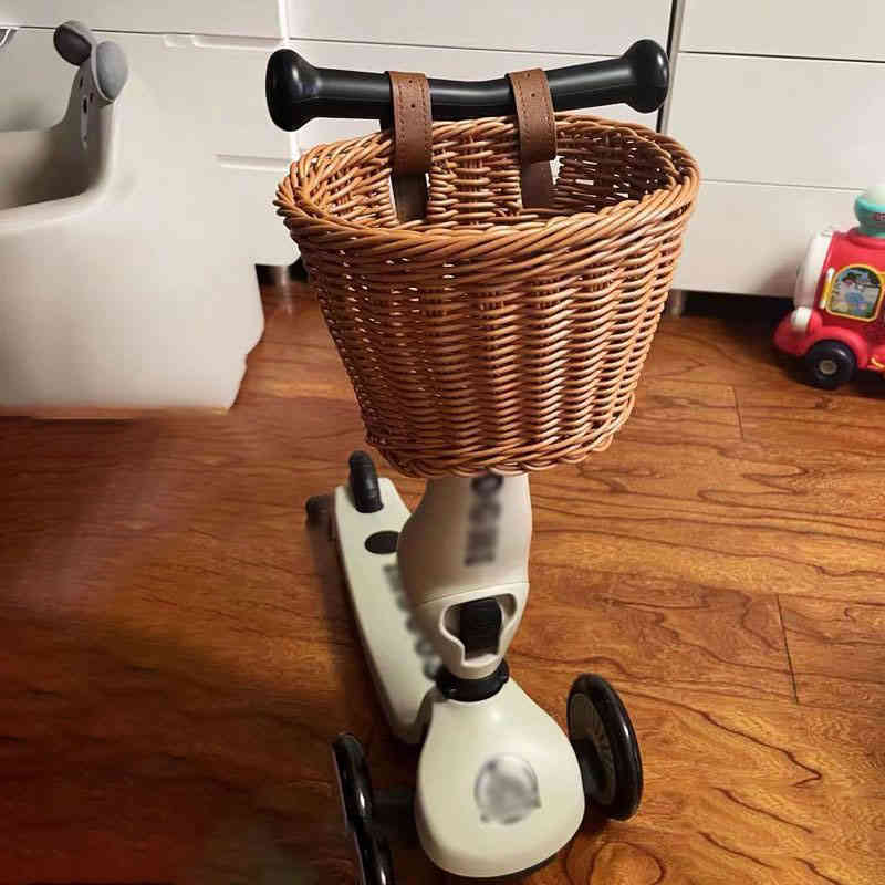 送料無料 前かご ラタンバスケット 自転車 前掛けカゴ 前カゴ ミニ バスケット キ...