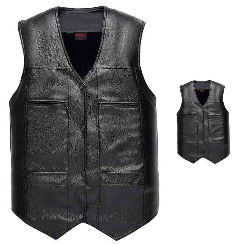 バイク 大きいサイズ 防寒 お釣り 冬 自転車 裏起毛 防寒対策 チョッキ プレゼント ベスト 裏ボア 秋 レザーベスト 防水 外出 父親 暖かい 厚手 メンズ 旦那 ジレ 革ベスト ギフト 前開き 大人