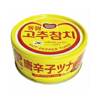 Dongwonドンウォン 唐辛子ツナ缶 100g チャムチ コチュジャンの辛さとツナの絶妙なハーモニー！ 野菜た..