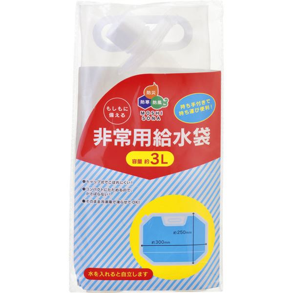 給水バッグ 3L 3000ml スタンドタイプ 給水袋 自立 ウォーターバッグ 水確保 ウォータータンク 給水タンク 非常時 避難 災害 震災 水害