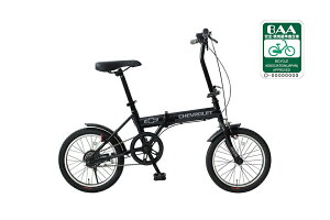 【メーカー直送】CHEVROLET シボレー 16インチ折畳自転車BK(BAA仕様)MG-CV16BAA-BK 4562369182958