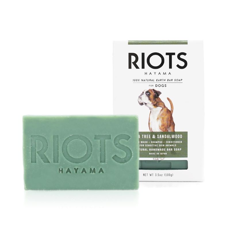 【8/26まで クーポン配布中 ポイント5倍】RIOTS　リオッツ　ペット用石鹸　ナチュラル アース バーソープ　For DOG　ティーツリー＆サンダルウッド　　ギフト プレゼント 犬の石鹸 固形石鹸 シャンプー 犬 石鹸 石けん ペット用