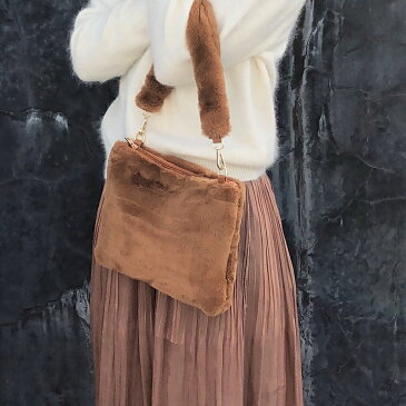 今だけ50%OFFクーポン!送料無料【M SELECT】2WAYファースクエアBAG ファー 2way バック バッグ クラッチ レディース メンズ ユニセックス コンパクト サブバッグ セカンドバッグ おしゃれ オシャレ プレゼント バレンタイン