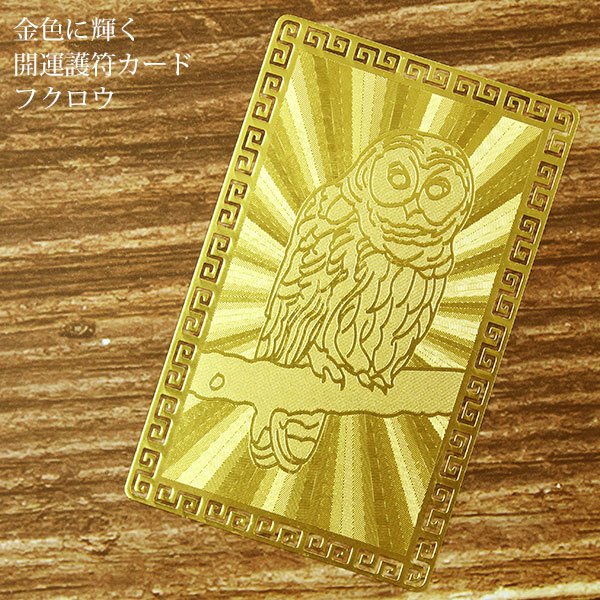 開運護符 開運カード 護符カード フクロウ ふくろう 梟 不苦労 福来 金属製 金運 開運 お守り 運気 財運 仕事運 厄除け 金運招福 金運アップ護符カード女...