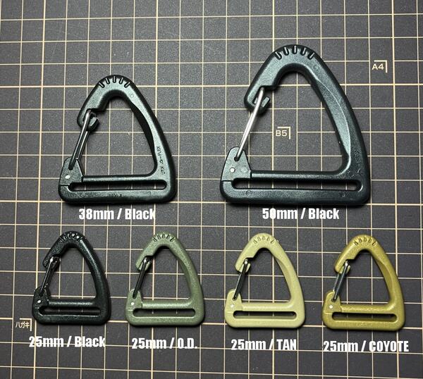 Duraflex 1-10181 , Triangle Metallic Hook , トライアングル メタリックフック , プラスチック製, フック部が金属製です。UTX , 25mm , 38mm , 50mm , ブラック , コヨーテ , タン , O.D. ※ご注文時にサイズと色を選択してください。