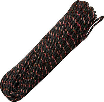 【ネコポス便対応】 【 30m 巻き / 色：Black＆Red 】アメリカ製　7 Strand 550 lbs Paracord ナイロン製 中芯7本入 パラコード 550ポンド , Atwood Rope MFG 社製