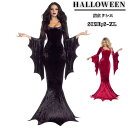 コスプレ 衣装 女性 ハロウィン ウィッチ 魔女 ヴィラン ロングワンピース ブラック 黒 帽子付き 悪魔 デビル 大人用コスチューム 悪魔コスプレ 仮装 余興...