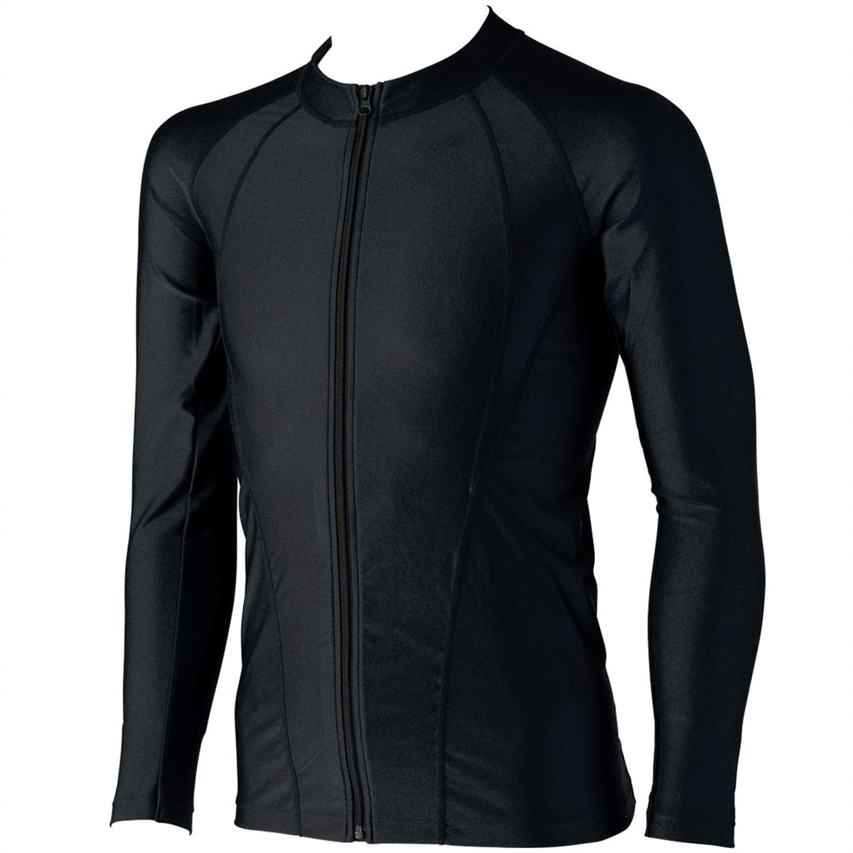 フットマーク(Footmark) ラッシュガード 学校体育 水泳授業 スイミングスクール シャインガード フルジップ 男女兼用 09(ブラック) 150cm 101582